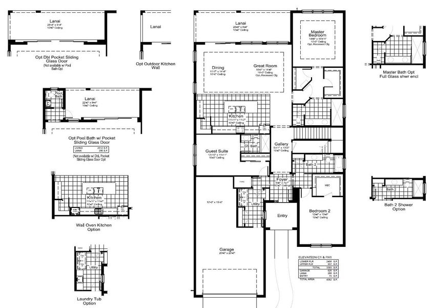 2D floor plan layout for the Festival by Neal Communities in Vistera of Venice, Venice, FL (Image 4).