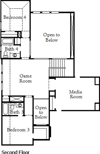 2D floor plan layout of this home in South Pointe, Mansfield, TX (Image 3). 2D floor plan layout of this home in South Pointe, Mansfield, TX (Image 3).