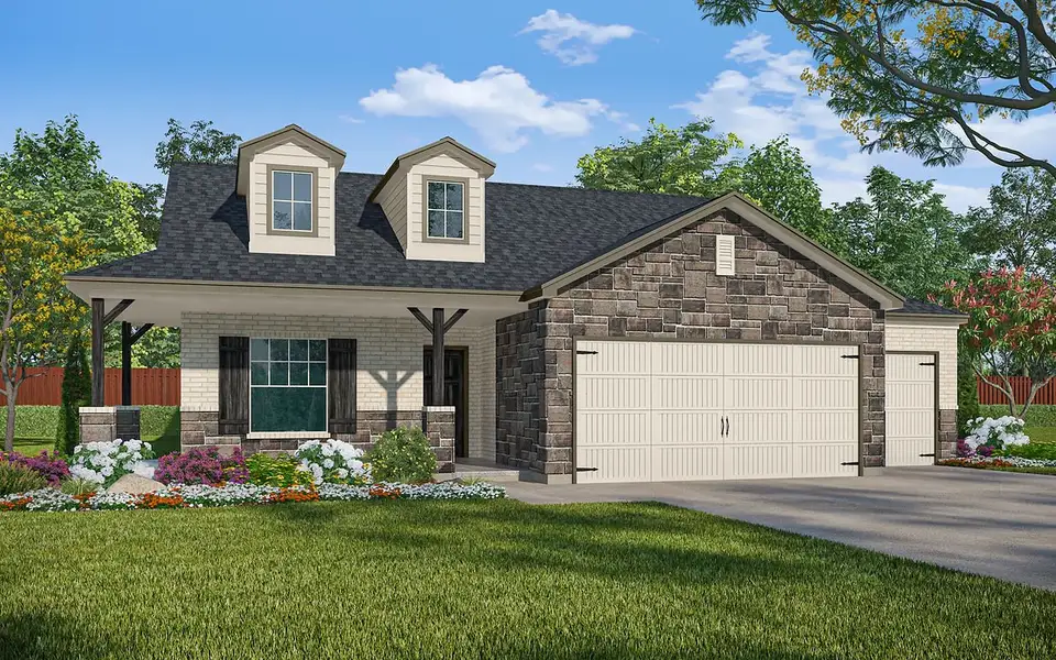 Representative exterior photo of a completed home built from the Duval by Kendall Homes in River Ranch, Dayton, TX (Image 8).