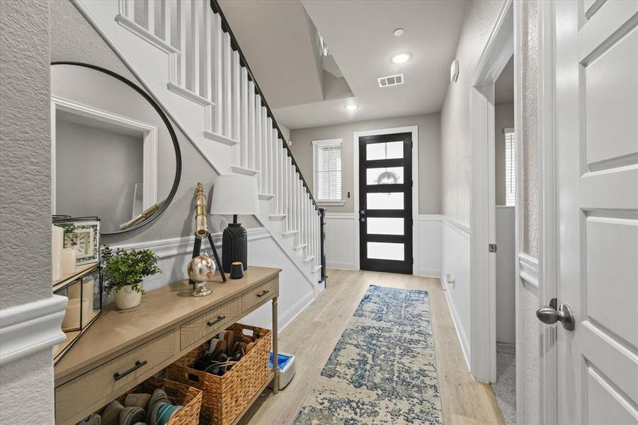 Entryway featuring light hardwood / wood-style flooring