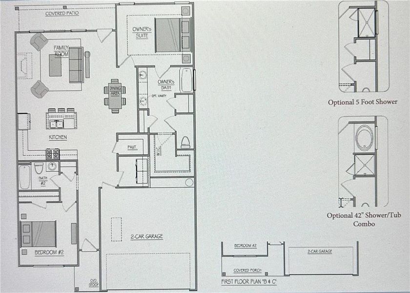 2D floor plan layout of this home in Villages at Cedar Hill, Dallas, GA (Image 2).