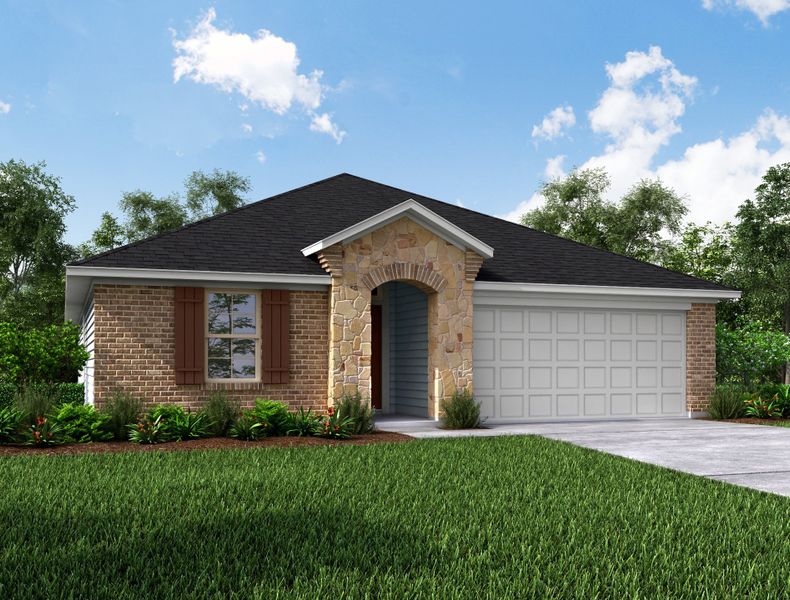 Representative exterior photo of a completed home built from the Sierra by Beazer Homes in Sorella: Landmark Collection, Tomball, TX (Image 7).