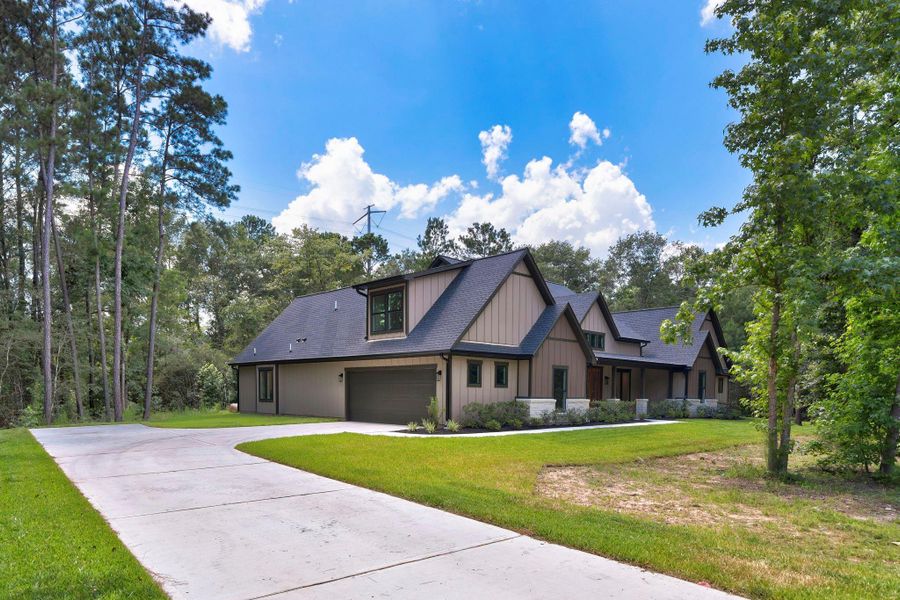 Long private driveway, home is perfectly positioned for privacy.