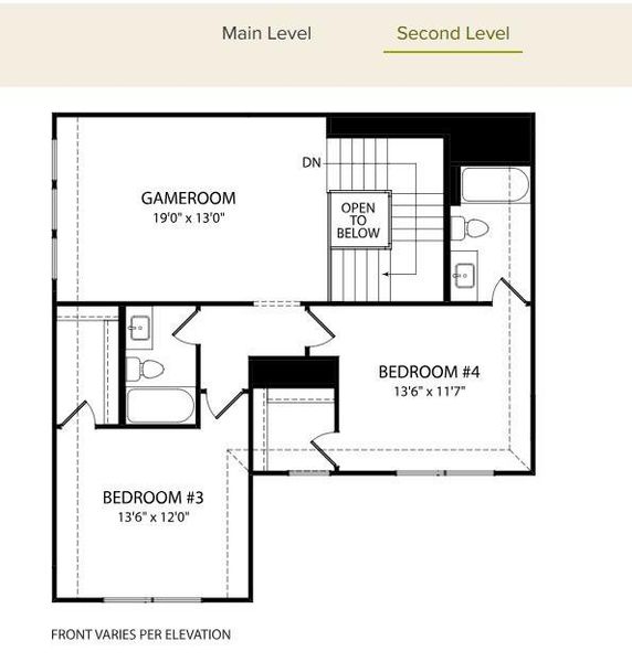 2D floor plan layout of this home in Meridiana 80', Manvel, TX (Image 23). 2D floor plan layout of this home in Meridiana 80', Manvel, TX (Image 23).