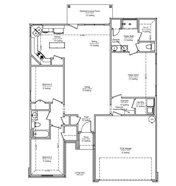 Image 2 representing the The Holly by Avonley Homes in Bonham Trace, Bryan, TX.
