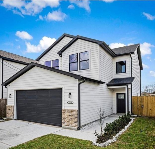 Front exterior of a new home in , Houston, TX, highlighting curb appeal (Image 2). Front exterior of a new home in , Houston, TX, highlighting curb appeal (Image 2).