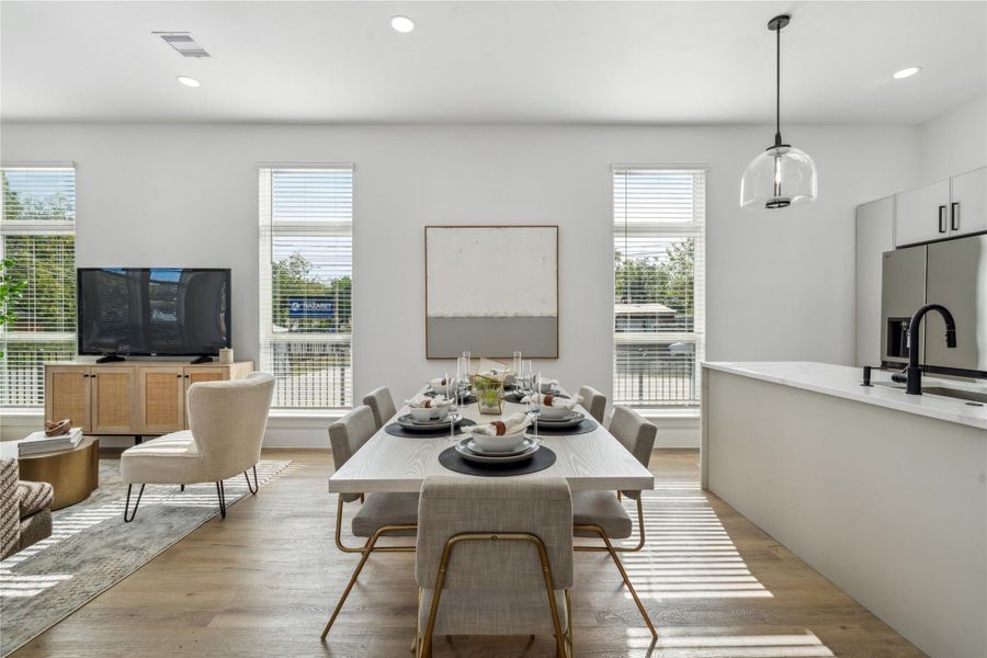 The dining section also has it's own set of windows and a center wall perfect for final touches to your own home. The dining section also has it's own set of windows and a center wall perfect for final touches to your own home.