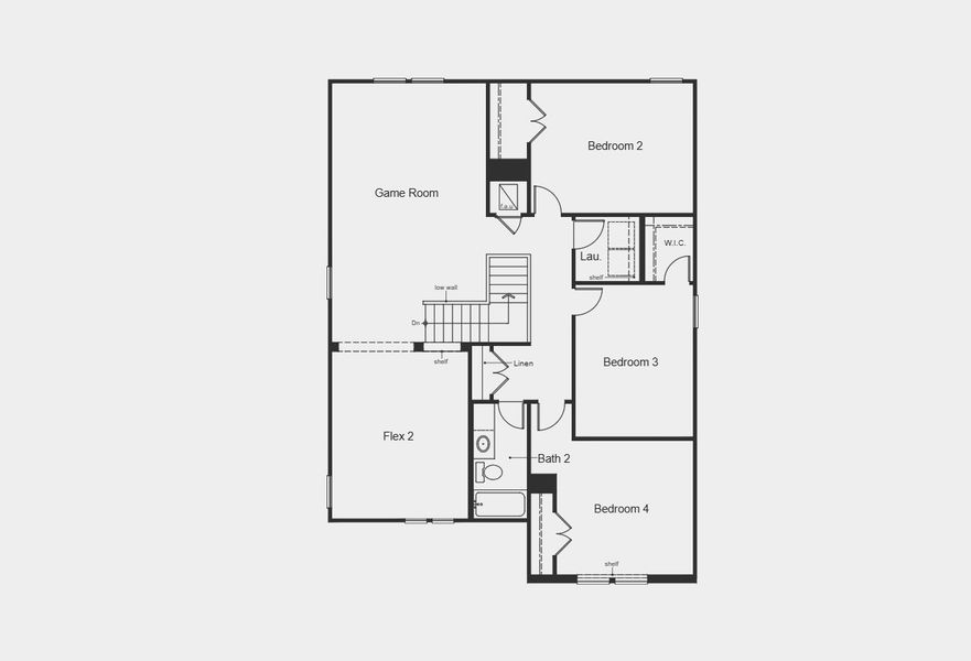 2D floor plan layout for the 2701 Modeled by KB Home in Legend Heights - Sterling Collection, New Braunfels, TX (Image 4).