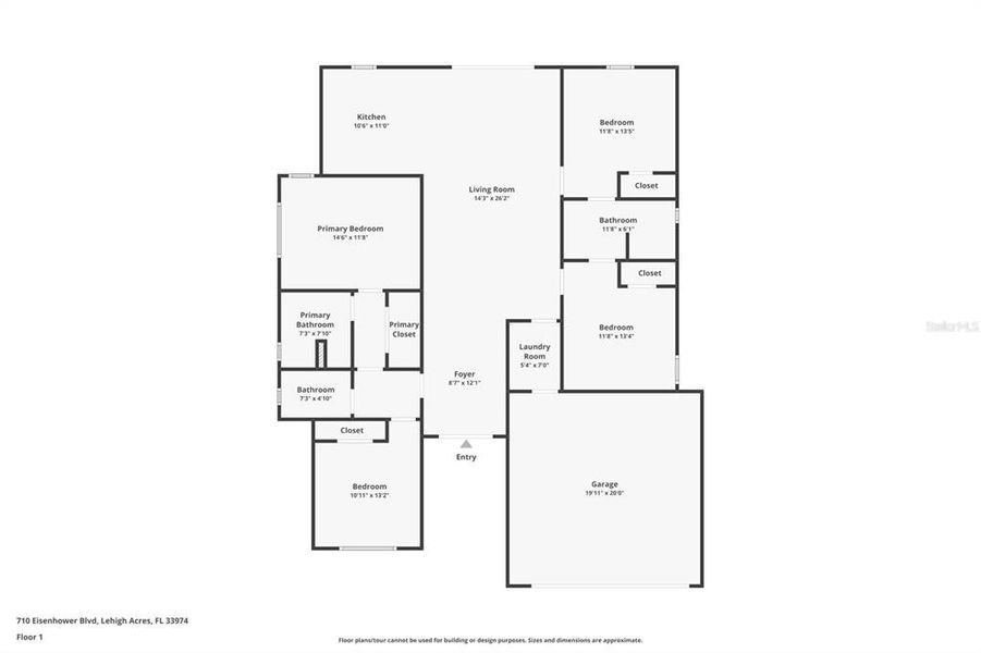 2D floor plan layout of this home in , Lehigh Acres, FL (Image 5).