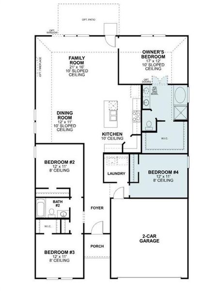 2D floor plan layout of this home in Kings Way, Denton, TX (Image 3).
