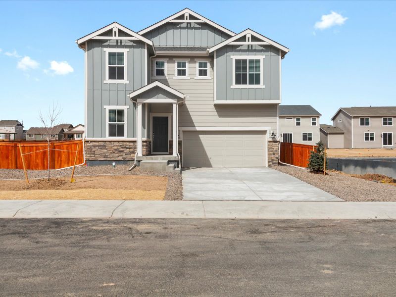 The Twin Peaks exterior image taken at a Meritage Homes community in Severance, CO.