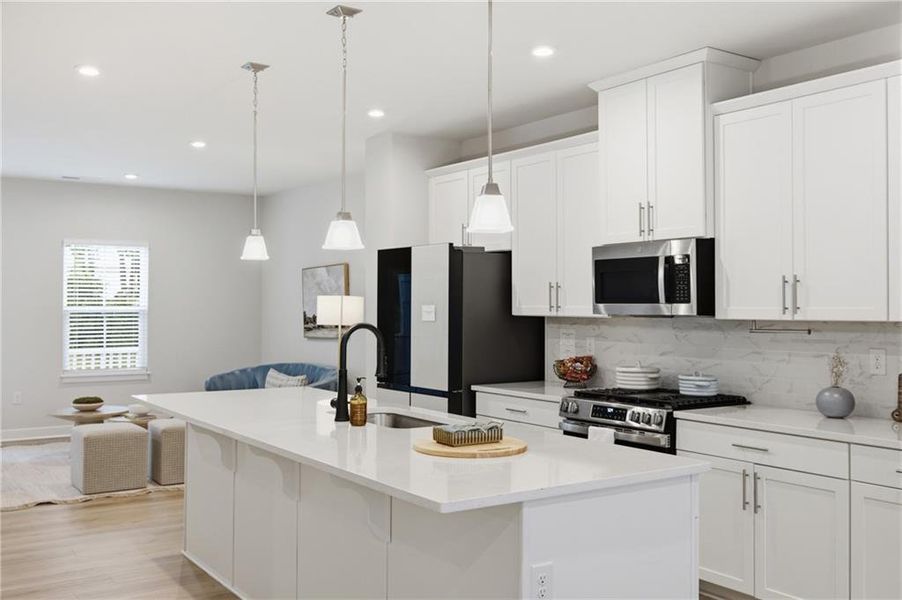 Furnished interior view inside a new home in , Sugar Hill (Image 16). Furnished interior view inside a new home in , Sugar Hill (Image 16).
