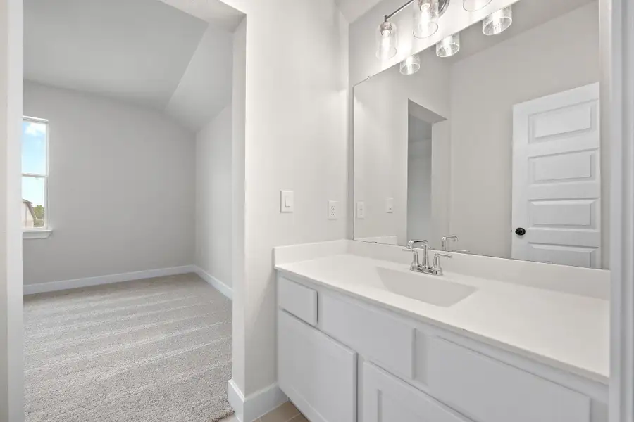 Furnished interior view inside a new home in Santa Rita Ranch - 60', Liberty Hill (Image 8). Furnished interior view inside a new home in Santa Rita Ranch - 60', Liberty Hill (Image 8).