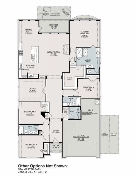 2D floor plan layout of this home in The Grand Prairie 60’s, Hockley, TX (Image 3).
