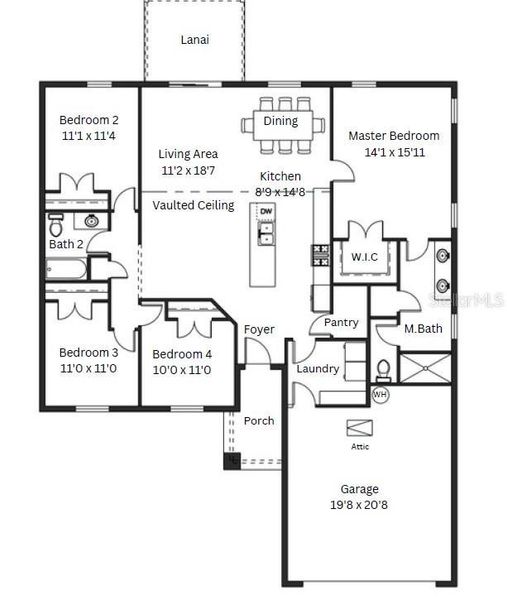 2D floor plan layout of this home in , Sebring, FL (Image 2). 2D floor plan layout of this home in , Sebring, FL (Image 2).