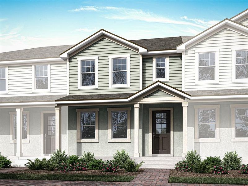 Front exterior of a new home in Rainwood, Groveland, FL, highlighting curb appeal (Image 1). Front exterior of a new home in Rainwood, Groveland, FL, highlighting curb appeal (Image 1).