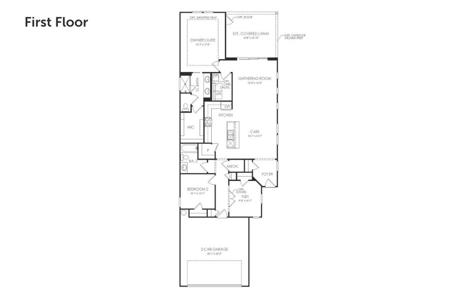 2D floor plan layout for the Flagstone by Del Webb in Del Webb Southern Oaks, Newnan, GA (Image 3).