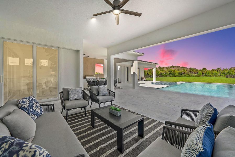 Furnished interior view inside a new home in , Jupiter (Image 55).