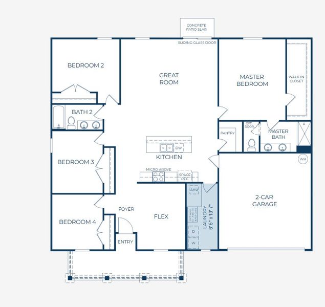 2D floor plan layout for the Willow by Maronda Homes in Venice, Venice, FL (Image 5). 2D floor plan layout for the Willow by Maronda Homes in Venice, Venice, FL (Image 5).