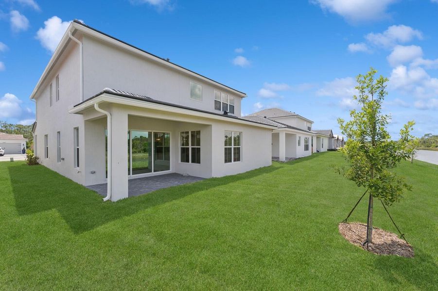 Exterior details and patio area of a home in Salerno Reserve - Single Family, Stuart (Image 3).