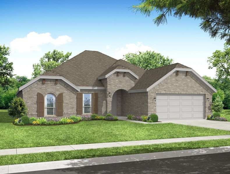 Representative exterior photo of a completed home built from the Cromwell by Impression Homes in Still Water Lake Estates, Godley, TX (Image 6).