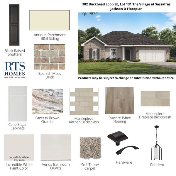2D floor plan layout of this home in The Village at Sassafras, Allenhurst, GA (Image 3).