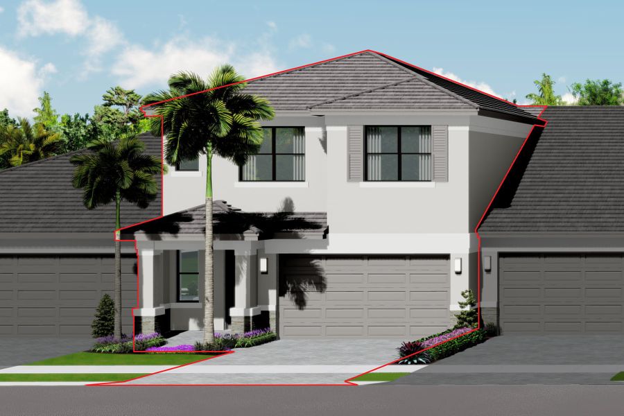 Representative exterior photo of a completed home built from the Royal by GL Homes in Valencia Parc at Riverland, Port St. Lucie, FL (Image 2).