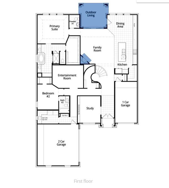2D floor plan layout of this home in Star Trail: 65ft. lots, Prosper, TX (Image 2). 2D floor plan layout of this home in Star Trail: 65ft. lots, Prosper, TX (Image 2).