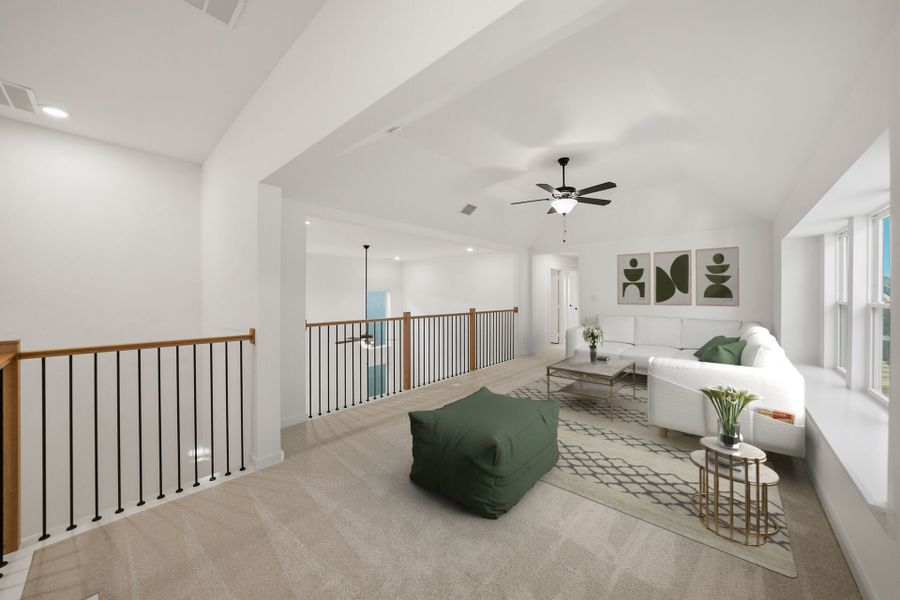 Furnished interior view inside a new home in Light Farms Brenham - 40' Lots, Celina (Image 15).