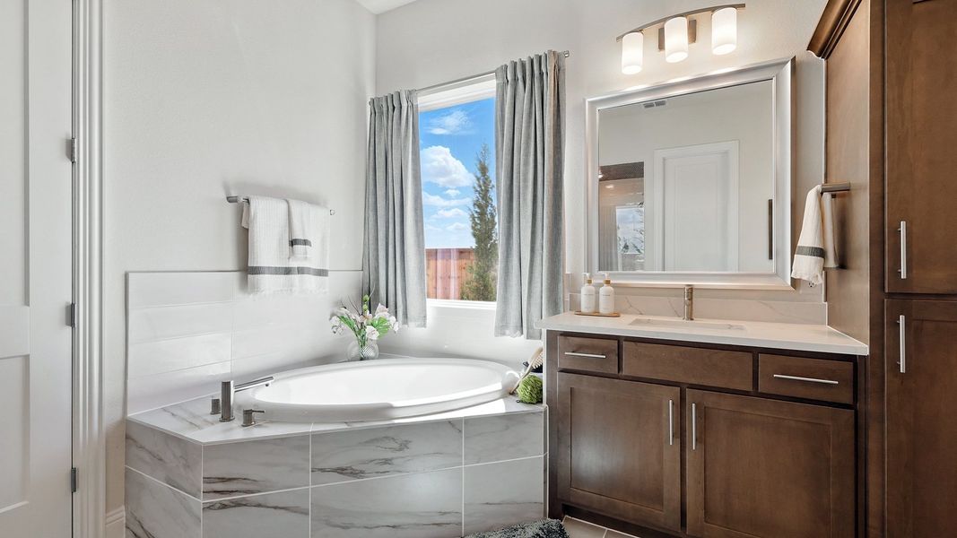Representative furnished interior of a home built from the Princeton by DRB Homes in Green Meadows Classic, Celina (Image 13).