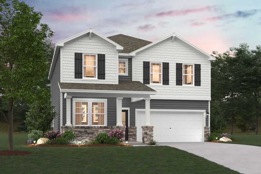 Front exterior of a new home in Canebrake at Hickory Hills, Old Hickory, TN, highlighting curb appeal (Image 1). Front exterior of a new home in Canebrake at Hickory Hills, Old Hickory, TN, highlighting curb appeal (Image 1).