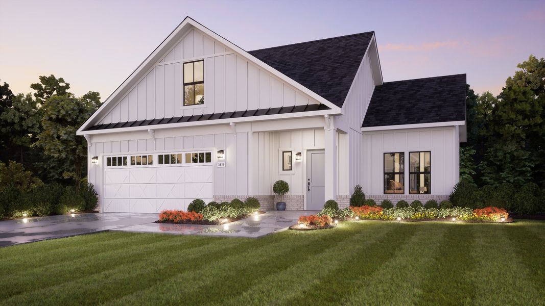 Representative exterior photo of a completed home built from the Palazzo by Epcon Communities in The Courtyards at Redbud Lane, Holly Springs, GA (Image 29).