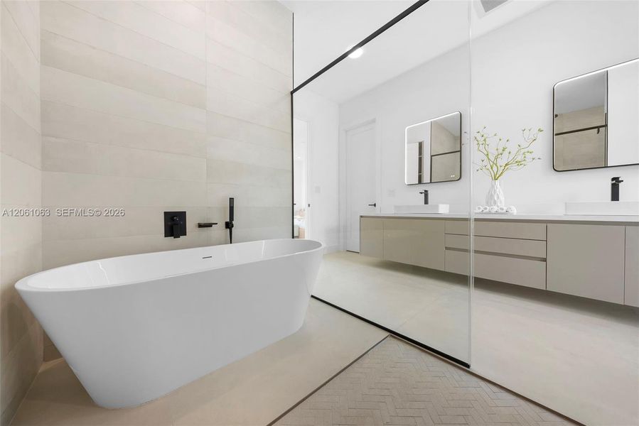 Furnished interior view inside a new home in , Coral Gables (Image 9).