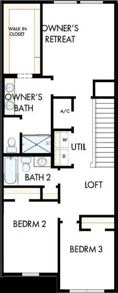 2D floor plan layout of this home in Preserve at The Cays – The Harbor Series, Daytona Beach, FL (Image 3).