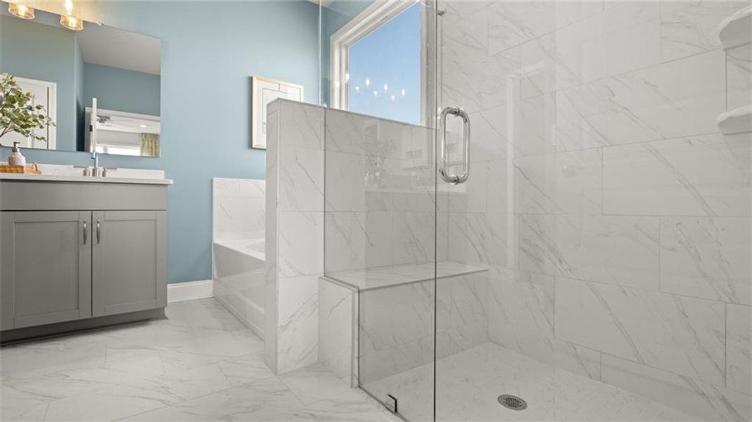 Furnished interior view inside a new home in Oak Ridge Meadows, Locust Grove (Image 1).