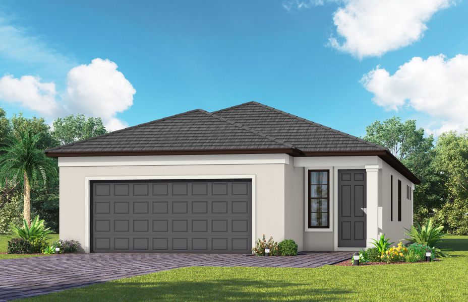 Representative exterior photo of a completed home built from the Hallmark by Del Webb in Del Webb Naples, Ave Maria, FL (Image 23). Representative exterior photo of a completed home built from the Hallmark by Del Webb in Del Webb Naples, Ave Maria, FL (Image 23).