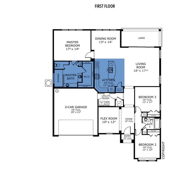 2D floor plan layout for the Juliette - Elite Series | 60' Wide Lots by ICI Homes in Woodhaven, Port Orange, FL (Image 3).