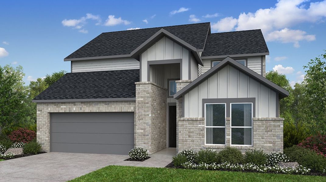 Representative exterior photo of a completed home built from the Carmine by Taylor Morrison in South Oak 50s, Oak Point, TX (Image 23).