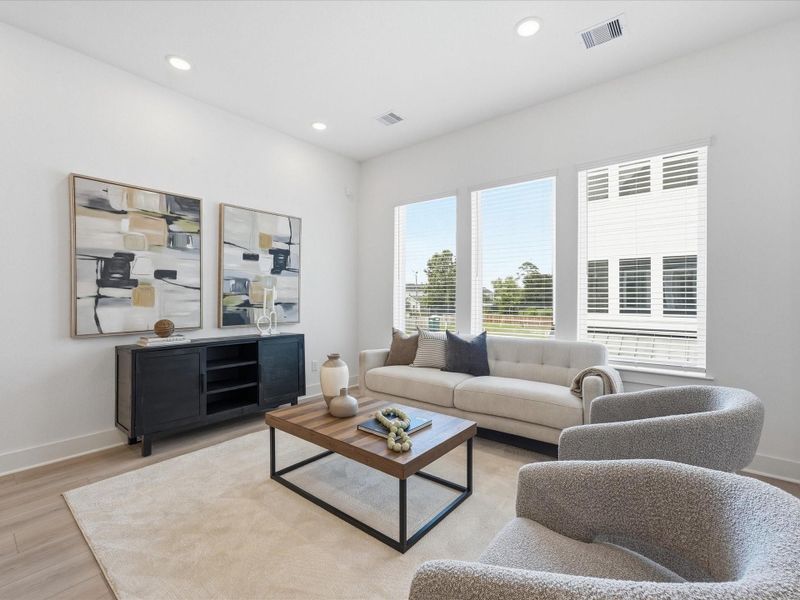 Furnished interior view inside a new home in Bauman Landing, Houston (Image 15). Furnished interior view inside a new home in Bauman Landing, Houston (Image 15).