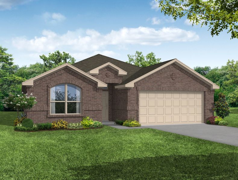 Representative exterior photo of a completed home built from the Cheyenne by Impression Homes in De Berry Reserve, Royse City, TX (Image 2). Representative exterior photo of a completed home built from the Cheyenne by Impression Homes in De Berry Reserve, Royse City, TX (Image 2).