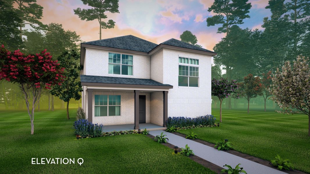 Representative exterior photo of a completed home built from the Sapphire by CastleRock Communities in Whisper South, San Marcos, TX (Image 17). Representative exterior photo of a completed home built from the Sapphire by CastleRock Communities in Whisper South, San Marcos, TX (Image 17).