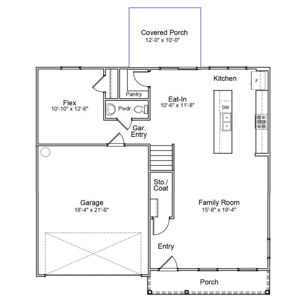 2D floor plan layout of this home in Fairview Falls, Chesnee, SC (Image 2).