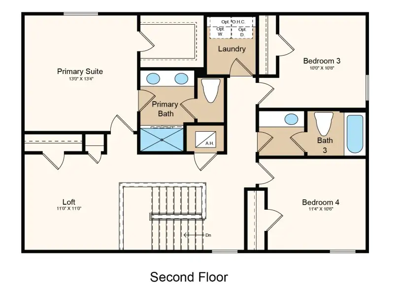 2D floor plan layout of this home in Palm Wind, Hudson, FL (Image 3).