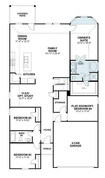 2D floor plan layout of this home in Magnolia Ridge, Magnolia, TX (Image 4).