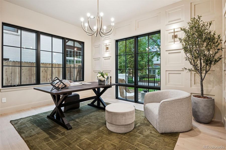 Private color drenched home office