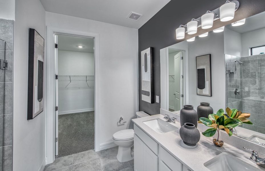 Owner's bathroom with dual vanity Owner's bathroom with dual vanity