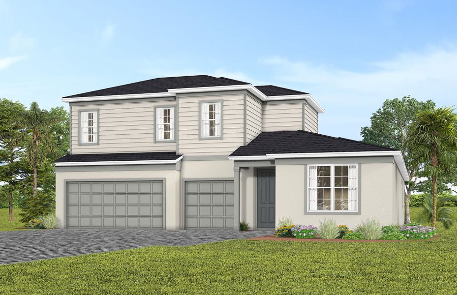 Representative exterior photo of a completed home built from the Mahogany Grand by Pulte Homes in Lakehaven Estates, Clermont, FL (Image 22). Representative exterior photo of a completed home built from the Mahogany Grand by Pulte Homes in Lakehaven Estates, Clermont, FL (Image 22).