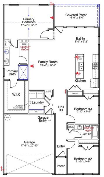 2D floor plan layout of this home in Fairway Woods at Wyboo, Manning, SC (Image 5). 2D floor plan layout of this home in Fairway Woods at Wyboo, Manning, SC (Image 5).
