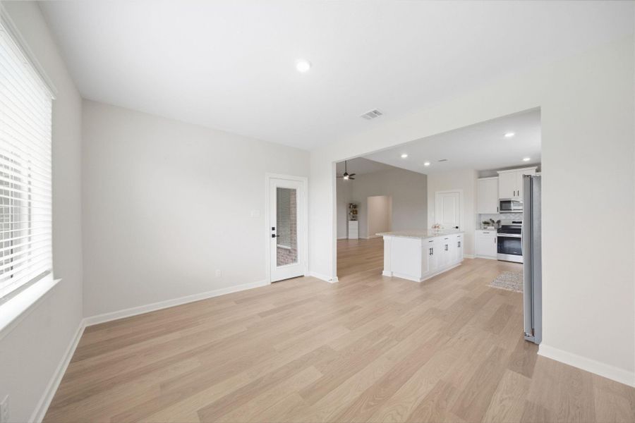 Large dining room off of kitchen