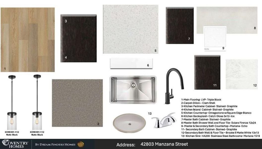 Sample of building materials used in homes in Escondido, Magnolia (Image 4). Sample of building materials used in homes in Escondido, Magnolia (Image 4).